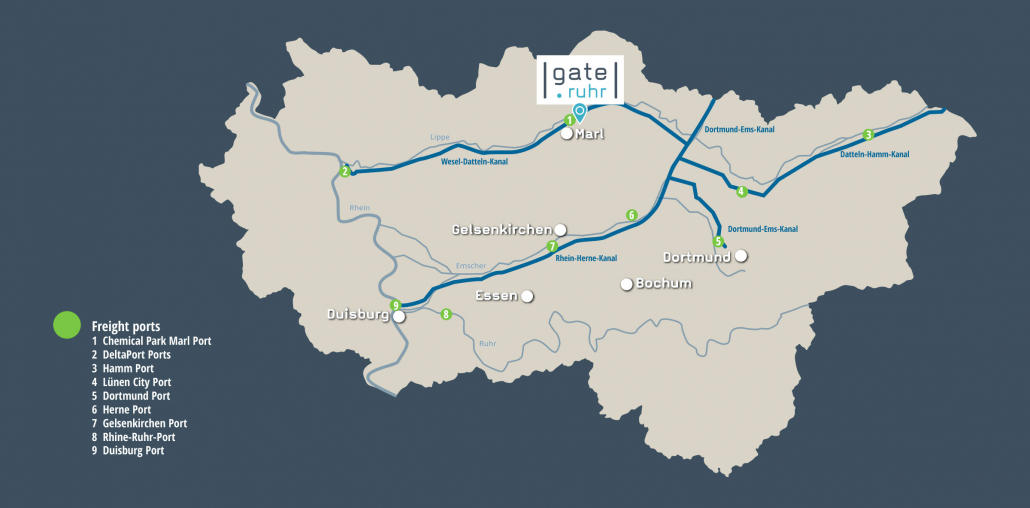FREIGHT PORTS AND CANALS IN THE RUHR AREA
